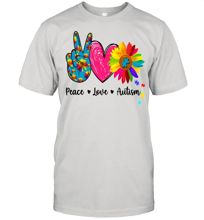 Peace Love Autism Puzzle Autism Awareness Shirt
