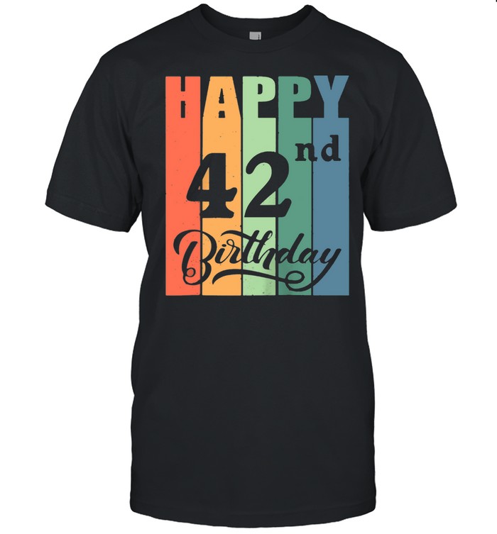Retro Birthday for 42 Years Old Happy 42nd Birthday Shirt