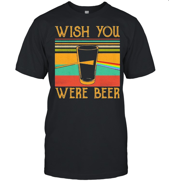 Wish You Were Beer Pink Floyd Rainbow Vintage Shirt