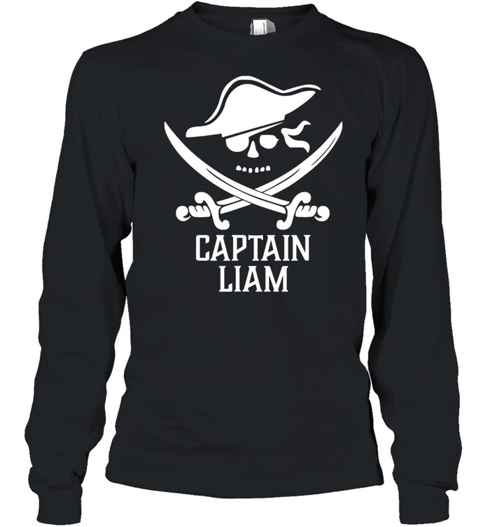 Captain LIAM Personalized Pirate shirt Long Sleeved T-shirt