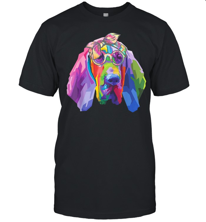 Cute bloodhound face tie dye glasses mothers day 2021 shirt