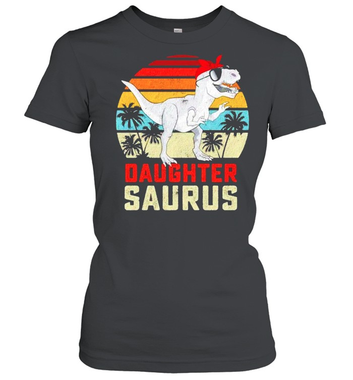 Dinosaur daughter saurus vintage shirt Classic Women's T-shirt