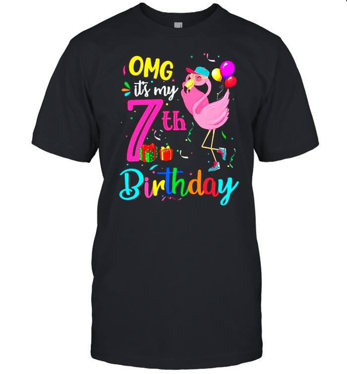 Flamingo OMG It’s My 7th Happy Birthday shirt Classic Men's T-shirt