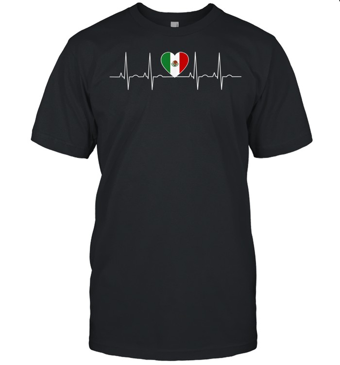 Herzschlag Mexiko EKG mexikanische Flagge stolze Mexikaner shirt