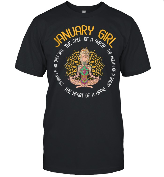 January Girl Inspired Meditating Hippie Related January Bday shirt Classic Men's T-shirt