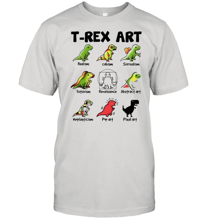 T-Rex Art Realism Cubism Surrealism Shirt