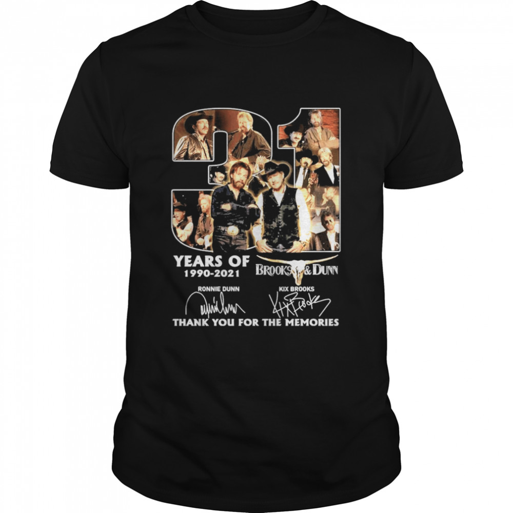 31 Years Of 1990 2021 Brooks And Dunn Thank You For The Memories Signatures Shirt