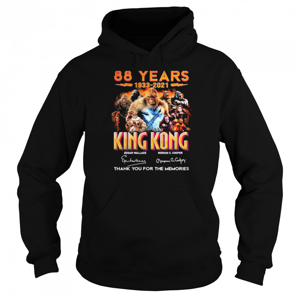 88 Years 1933 2021 King Kong Signatures Thank You For The Memories  Unisex Hoodie