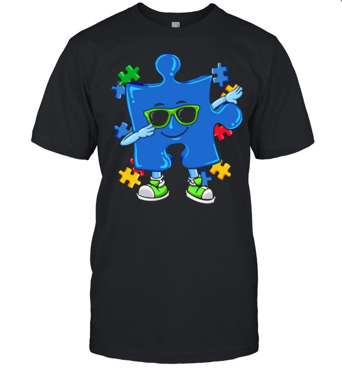 Autism Awareness Dabbing Puzzle Shirt