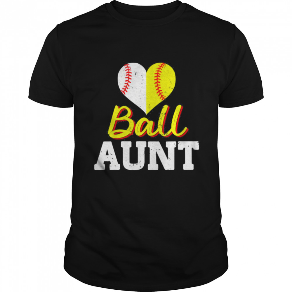 Baseball Softball Ball Heart Aunt Classic shirt