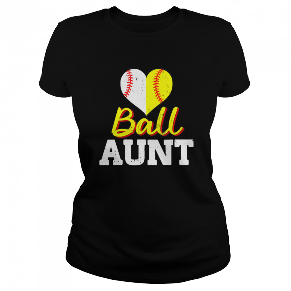 Baseball Softball Ball Heart Aunt Classic shirt Classic Women's T-shirt