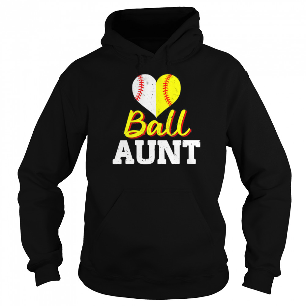 Baseball Softball Ball Heart Aunt Classic shirt Unisex Hoodie