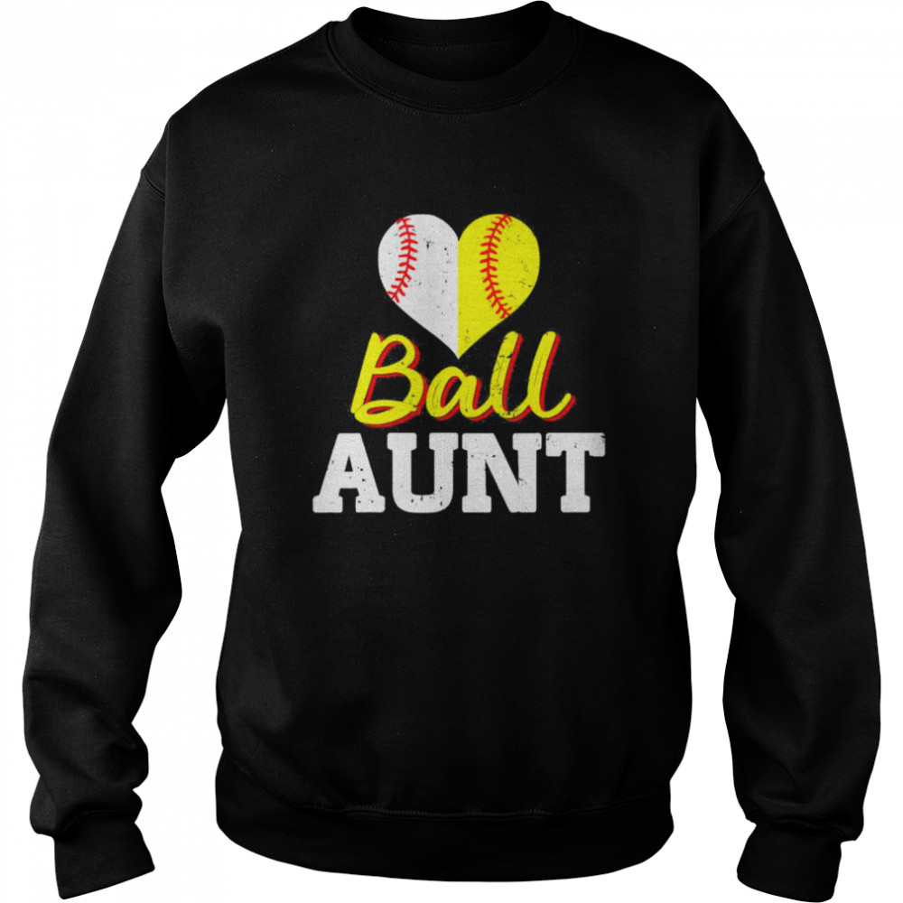 Baseball Softball Ball Heart Aunt Classic shirt Unisex Sweatshirt