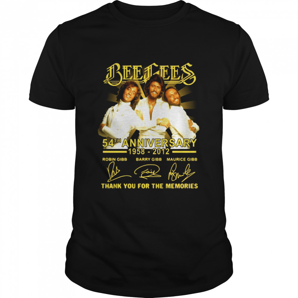 Bee Gees 54th Anniversary 1958-2021 Signatures Thank You For The Memories T-shirt