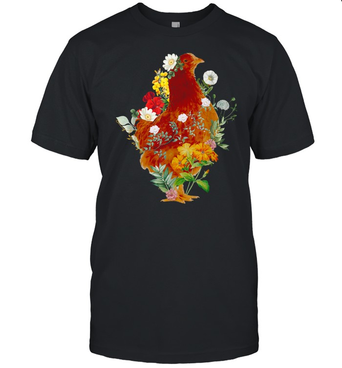 Chicken Vintage Floral Botanical Flower Garden Shirt