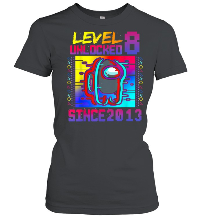 Disstressed Level 8 Unlocked Among With Us 8th Birthday  Classic Women's T-shirt