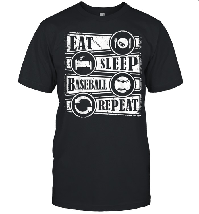 Eat Sleep Baseball Repeat Sports Baseball Shirt