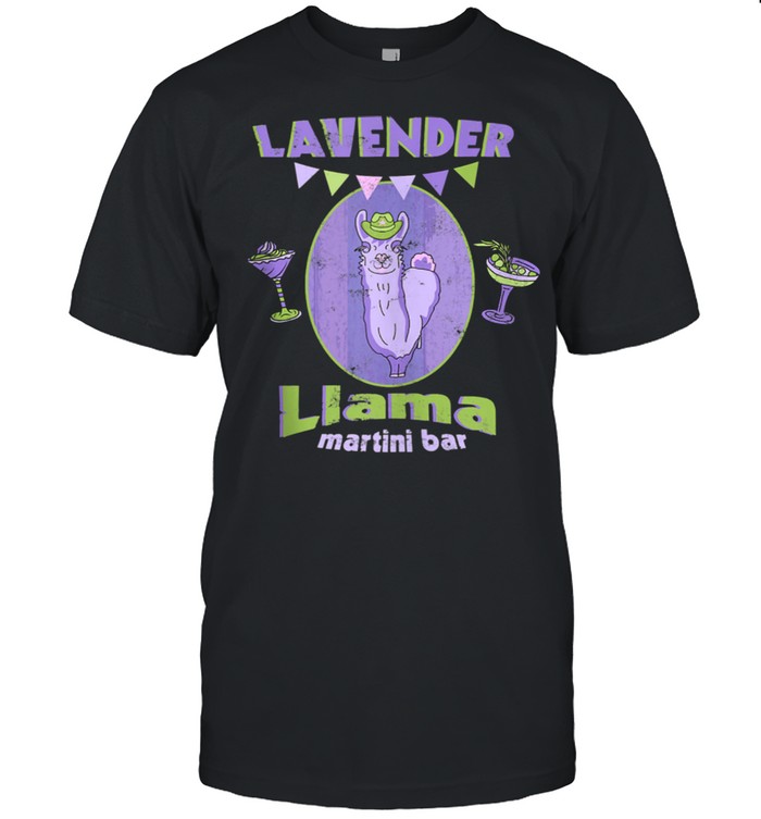Lavender Llama Martini Bar Drinking Alcohol shirt