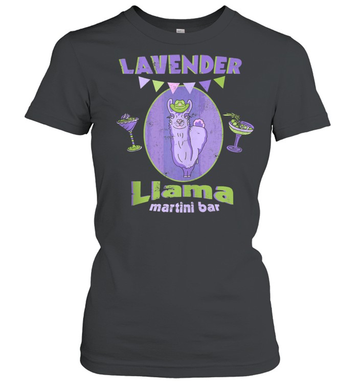 Lavender Llama Martini Bar Drinking Alcohol shirt Classic Women's T-shirt