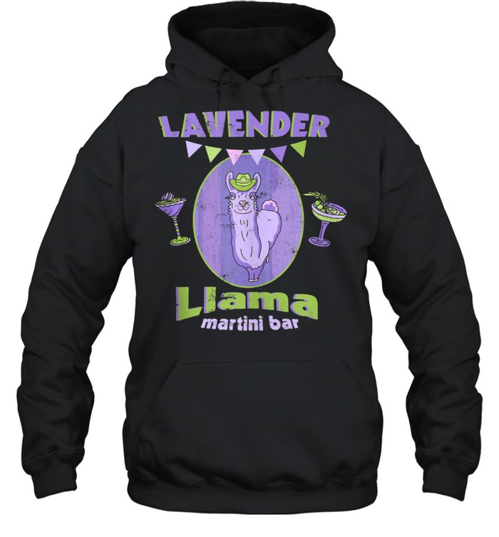 Lavender Llama Martini Bar Drinking Alcohol shirt Unisex Hoodie
