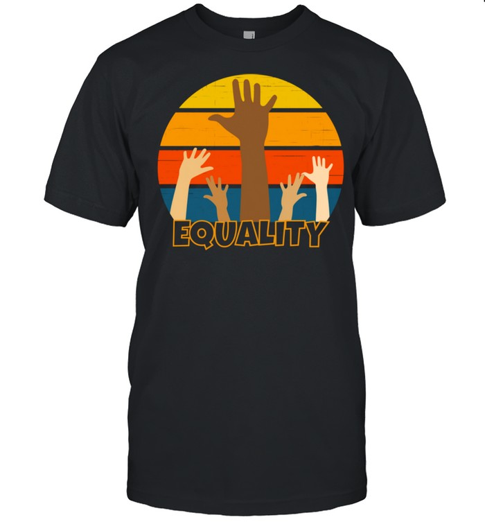 Love Equal Rights 70s 80s Retro Style Sunset Racial Equality Shirt