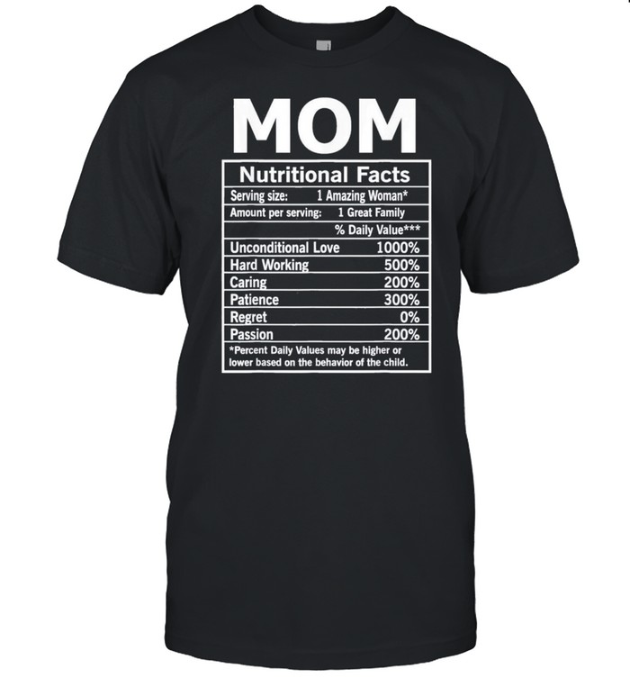 Mom Nutritional Facts Funny Mother Day shirt