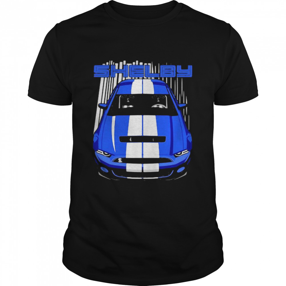 Mustang Shelby Gt500 S197 Blue And White Shirt