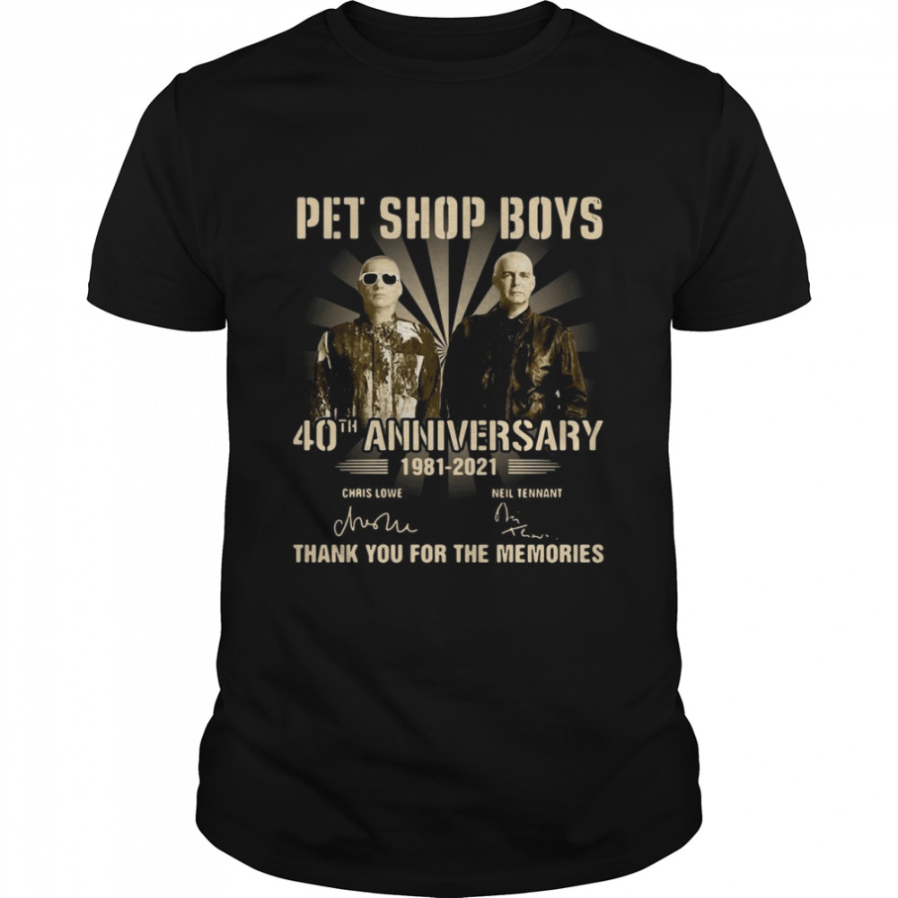 Pet Shop Boys 40th Anniversary 1981 2021 Signatures Thank You For The Memories T-shirt