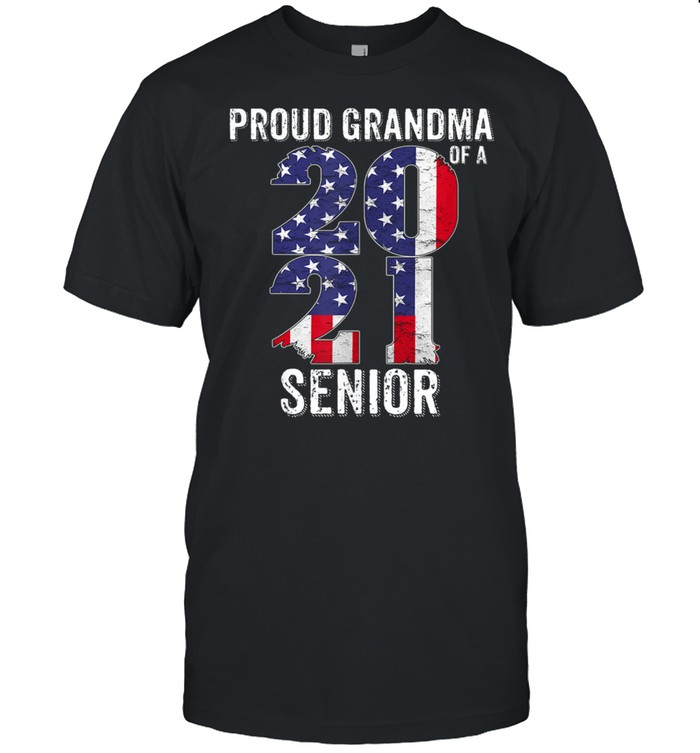 Proud Grandma of a 2021 Graduate American flag Shirt