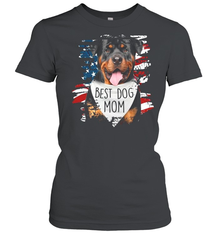 Rottweiler Best Dog Mom American Flag shirt Classic Women's T-shirt