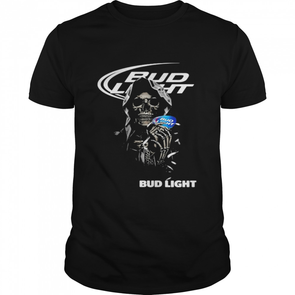 Skull Holding Bud Light Logo Shirt