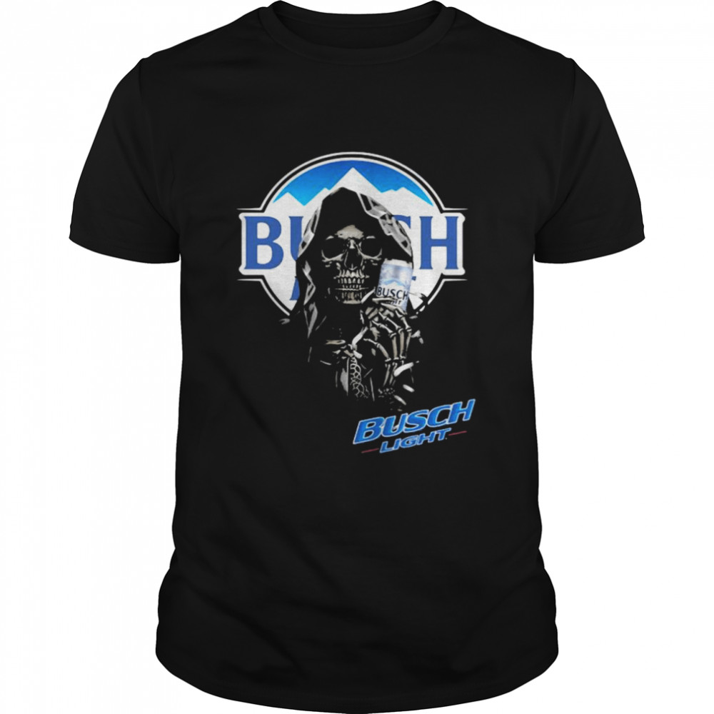 Skull Holding Busch Light Logo Shirt