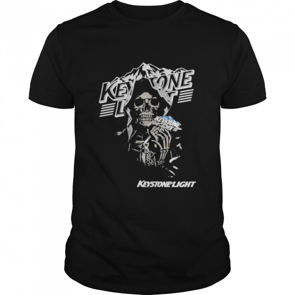 Skull Holding Keystone Light Logo Shirt