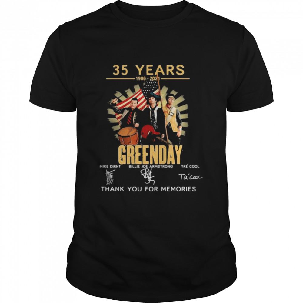 35 Years 1986 2021 Greenday Thank You For The Memories Signature Shirt