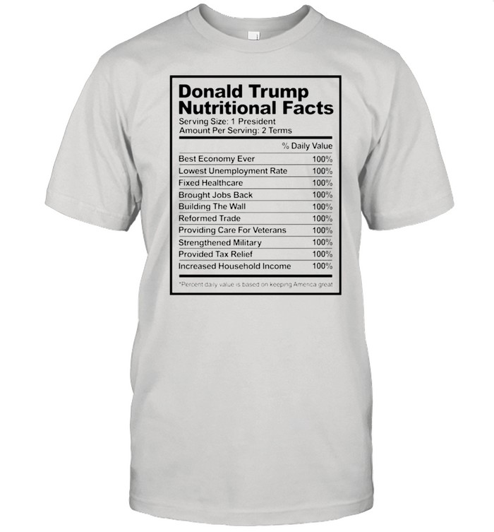 Donald Trump nutritional facts shirt