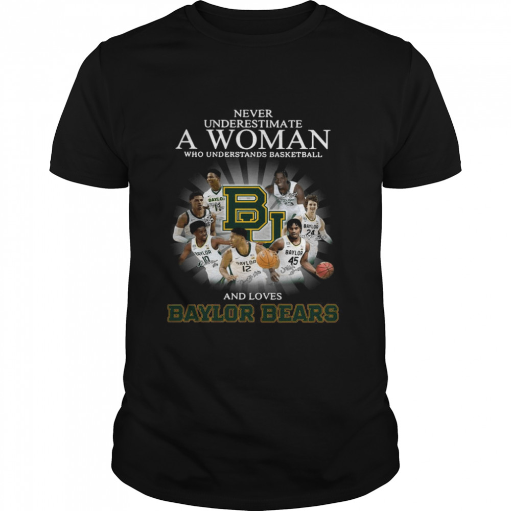 Never underestimate a woman who understands basketball and loves Baylor Bears signatures shirt