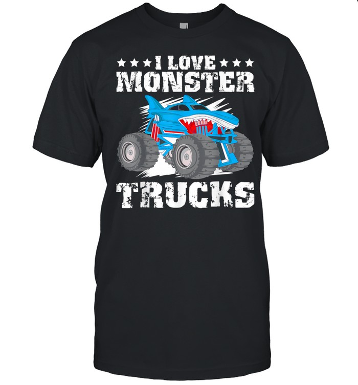 I Love Monster Trucks Stars Shirt