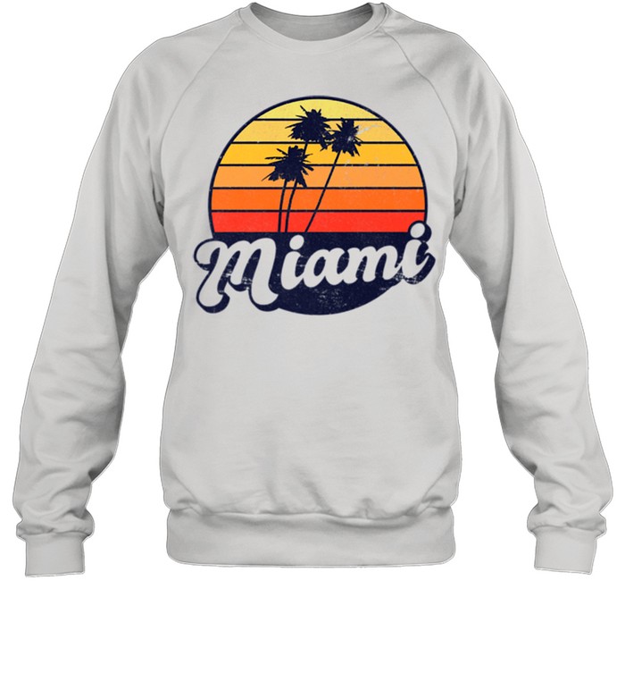Miami Retro Style Distressed Tropical Sunset shirt Unisex Sweatshirt