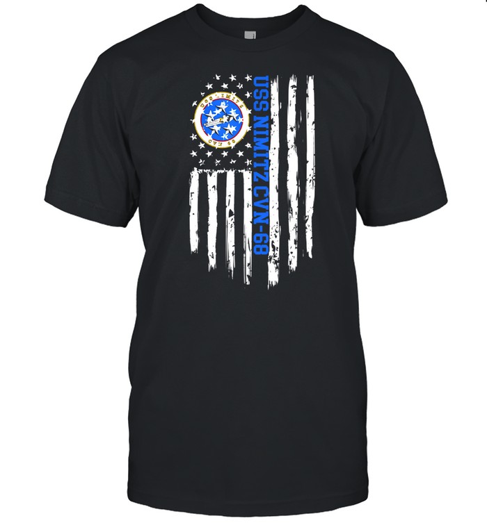 USS Nimitz CVN68 American Flag shirt