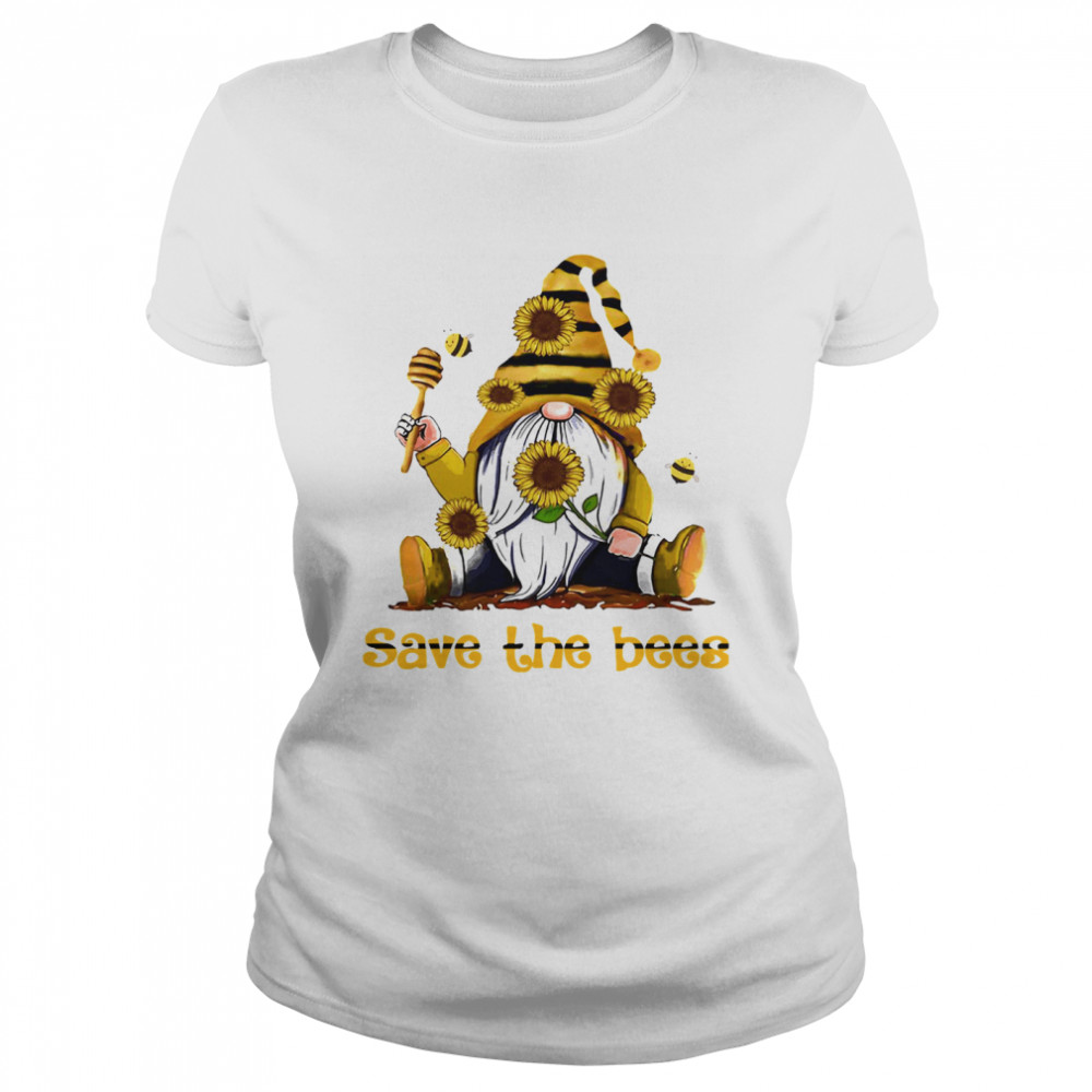 Gnome Sunflowers Bee Save The Bees  Classic Women's T-shirt