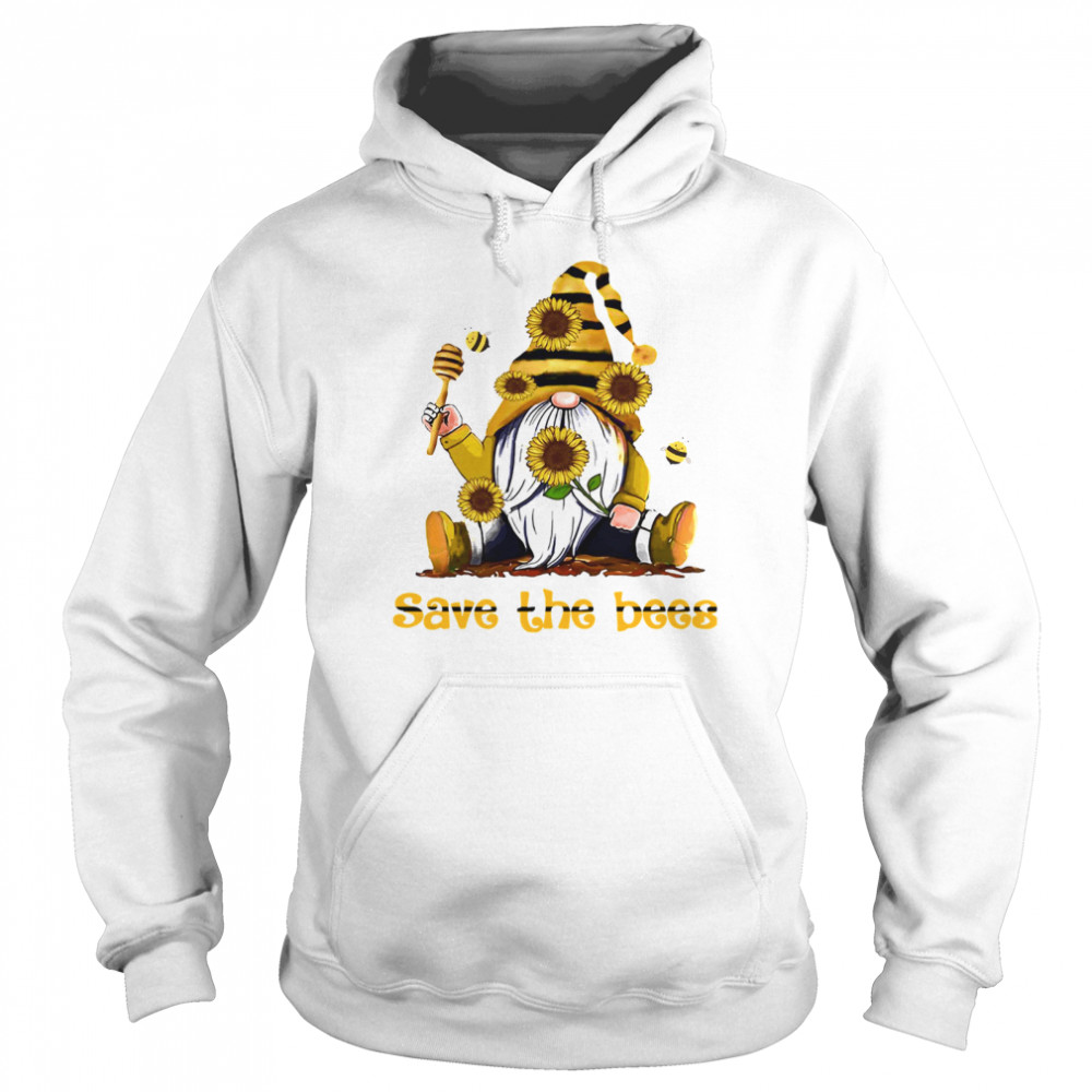 Gnome Sunflowers Bee Save The Bees  Unisex Hoodie