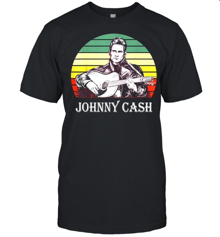 Retro Johnny Arts Cash Outlaws Music Vintage Guitar shirt