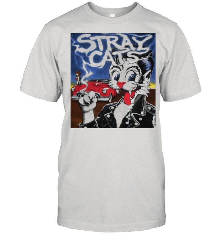 Stray Cats Rant N Rave Cat Smoking Ladies Shirt