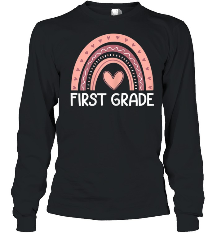 First Grade Rainbow Team Hello 1st Grade Rocks Squad Teacher shirt Long Sleeved T-shirt
