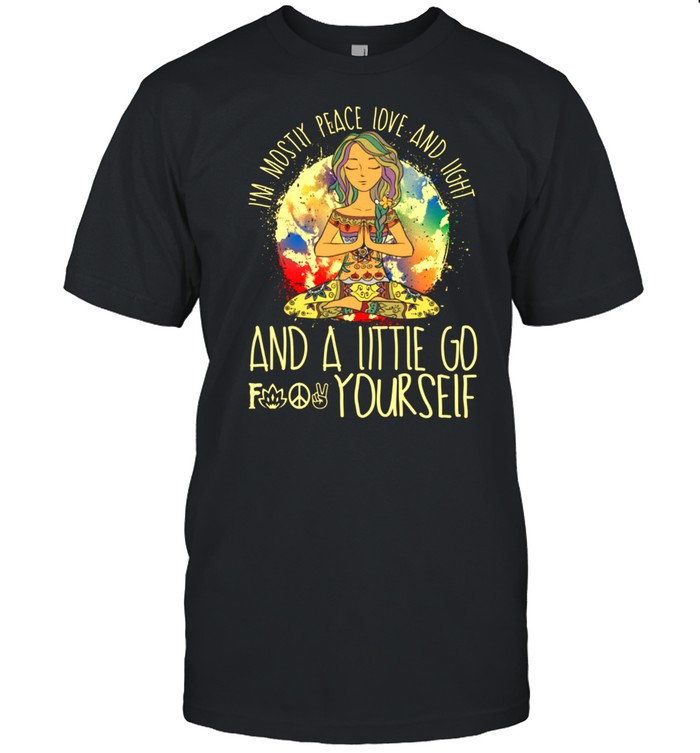 Im Mostly Peace Love And Light 80s Hippie Geschenk shirt