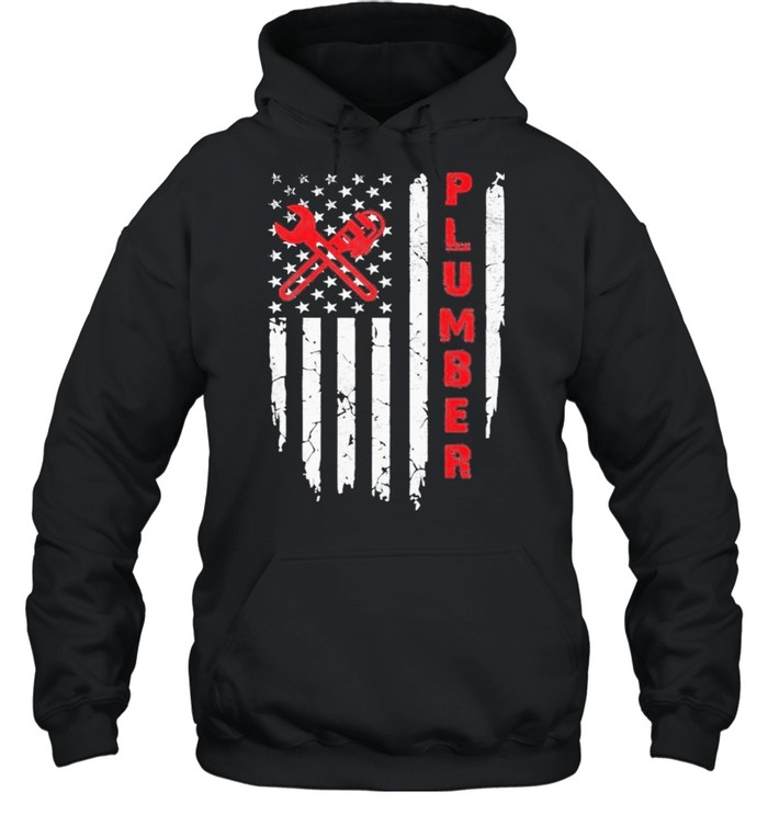 USA American Flag Plumber shirt Unisex Hoodie