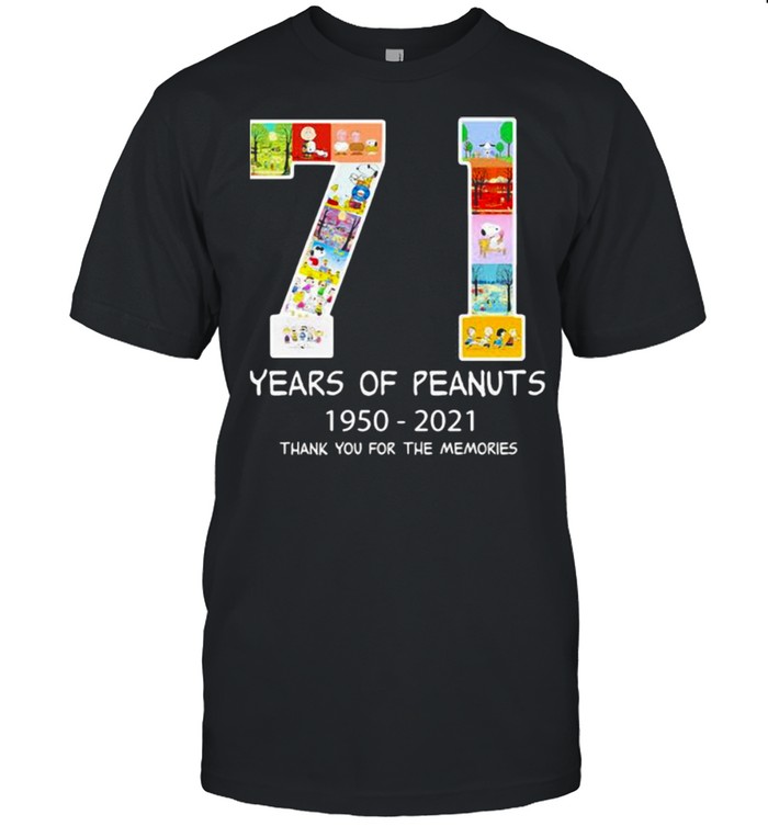 71 Years Of Peanuts 1950 2021 Thank You For The Memories Shirt