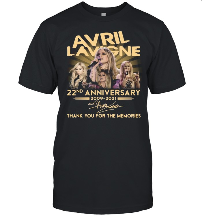 Avril Lavigne 22nd anniversary 2009-2021 thank you for the memories signature shirt
