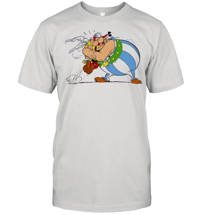 Big hug angry asterix and obelix sleeve white kids shirt