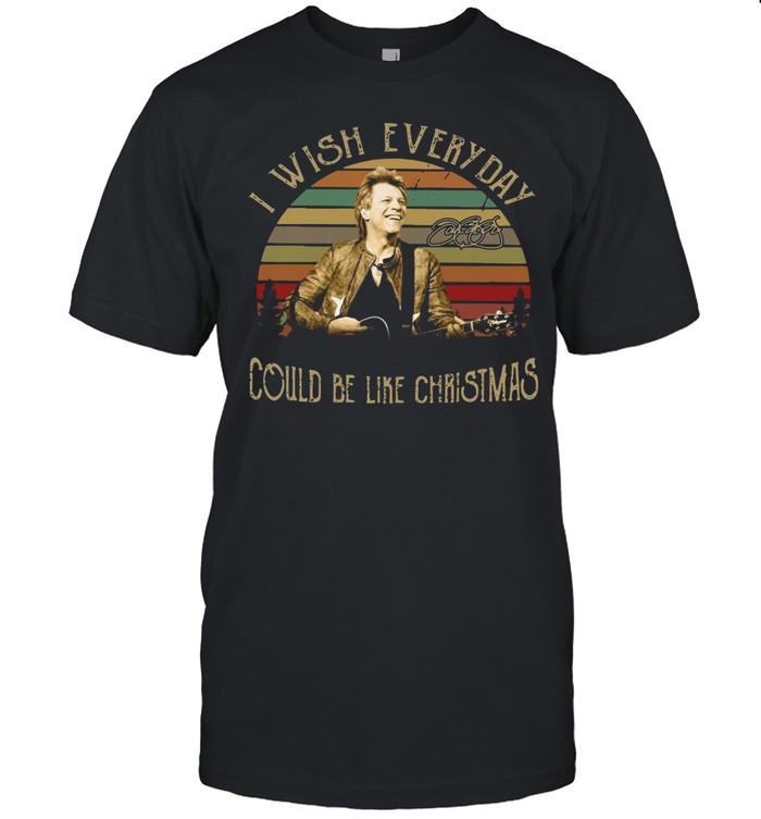 Bon Jovi I Wish Everyday Could Be Like Christmas Vintage Signature shirt